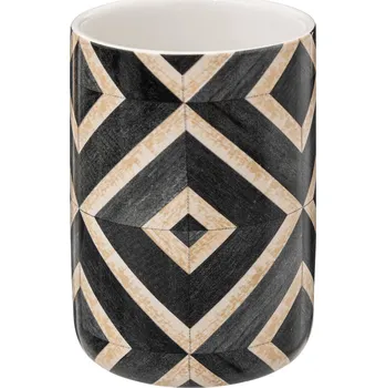 Držák na kartáček 5five Simply Smart Kelímek na zubní kartáčky HAPACHE, keramický, Ø 7,6 cm, černá