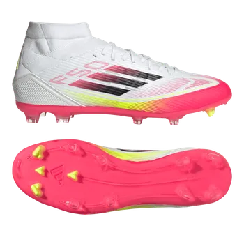 Kopačky Adidas F50 League Mid FG/MG bílá/červená/žlutá EUR 45 1/3