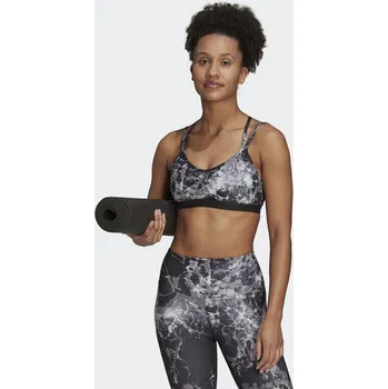 Dámská móda ADIDAS Podprsenka adidas Adidas Wms Sport-bh Yo Ess Ls, Šedá, Ženy ČERNÁ