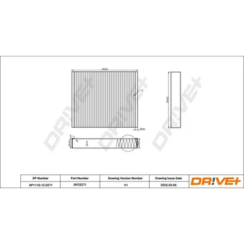 Kabinový filtr Kabinový (pylový) filtr DRIVE+ DP1110.12.0271