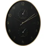 Home Styling Collection Nástěnné hodiny Alu s teploměrem a vlhkoměrem