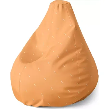Sedací pytel Sablio Sedací vak Pear Bílé čárky na oranžové - 70 x 95 x 15 cm