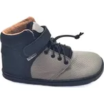 Dětské zateplené barefoot tenisky PEGRES BF 56L 25 Šedá, Černá