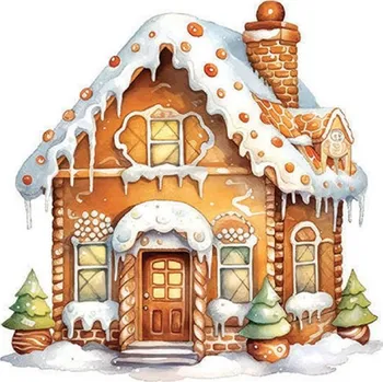 Papírový ubrousek Bílé ubrousky perníková chaloupka Gingerbread House - 33*33 cm (20ks)