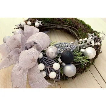 Vánoční dekorace Vánoční sada pro výrobu věnce na dveře z proutí MOCCA