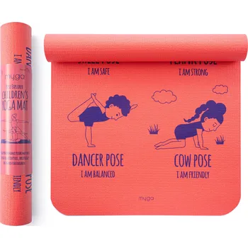 podložka na cvičení MYGA Podložka na jógu pro děti myga 150cm MODRÁ|ČERVENÁ