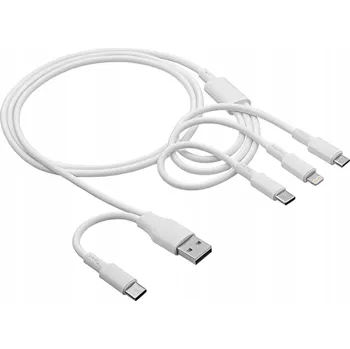 Datový kabel Sada kabelů USB A + USB C / USB typ C + USB Micro B + Lightning 1,2 m