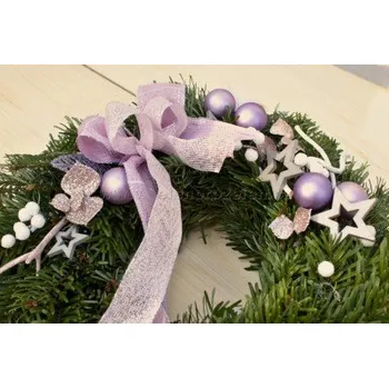 Vánoční dekorace Vánoční sada pro výrobu věnce na dveře FIALOVÁ