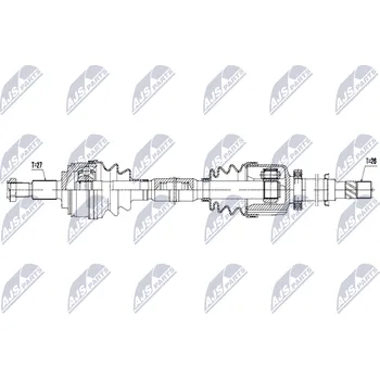 Hřídel nápravy Hnací hřídel NTY NPW-RE-247