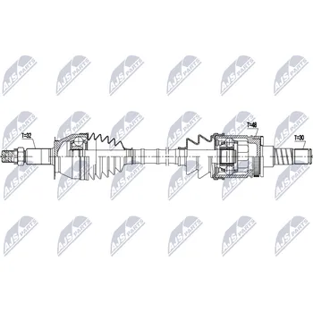 Hřídel nápravy Hnací hřídel NTY NPW-NS-175