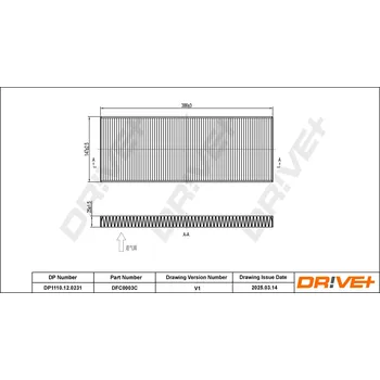 Kabinový filtr Kabinový (pylový) filtr DRIVE+ DP1110.12.0231