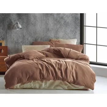 Povlečení Kvalitex Mušelínové povlečení 140x200, 70x90cm hnědé