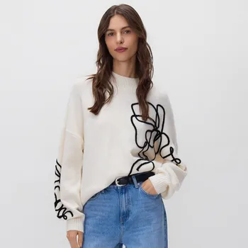 Dámský svetr Reserved - Svetr oversized - tělová - 129HH-02M - 129HH-02M-XXL