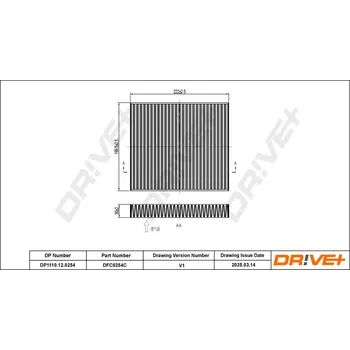 Kabinový filtr Kabinový (pylový) filtr DRIVE+ DP1110.12.0254