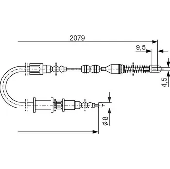 Brzdový systém Lanovod parkovací brzdy BOSCH 1 987 477 141