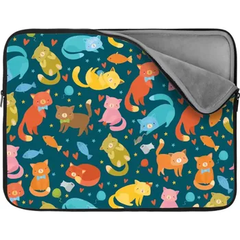 pouzdro na notebook Sablio Obal na notebook Kočky s rybkami - 17"