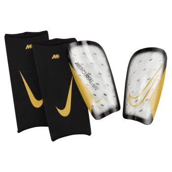 Fotbalový chránič Nike Mercurial Lite bílá/černá/zlatá UK XL