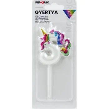 Dortová svíčka Dortisimo Svíčka s jednorožcem číslo 5