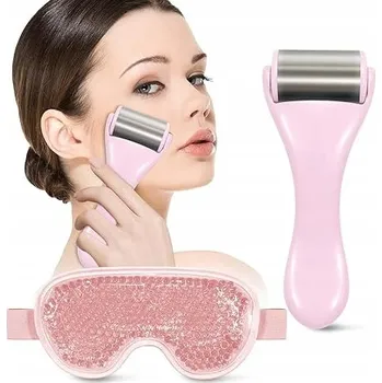 Masážní přístroj MASAŻER LODOWY WAŁEK DO TWARZY CHŁODZĄCY ICE ROLLER + Maska na oči