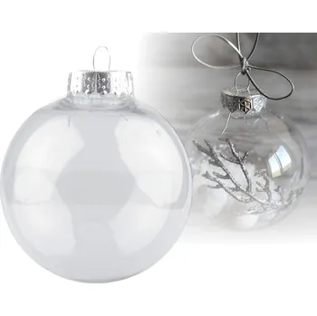 Vánoční dekorace Baňky k dozdobení plastová prům. 8 cm, 6ks