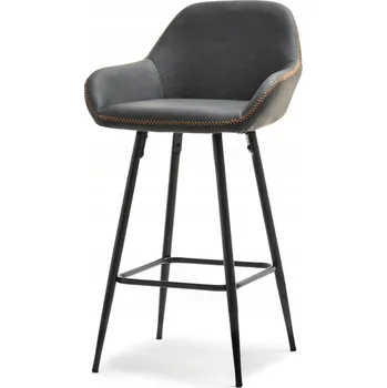 Jídelní židle BAROVÁ ŽIDLE KUBEČKOVÉHO TYPU DO KUCHYNĚ VE STYLU LOFT HERT GRAFIT S PROŠÍVÁNÍM