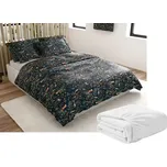 Sada 2ks mikroplyšového povlečení LIŠKA A ZAJÍC tmavě zelené + prostěradlo mikroplyš SOFT 180x200 cm bílé, dvoulůžko 235232604