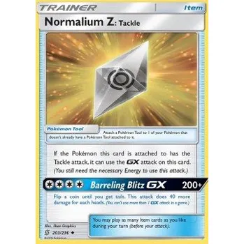 Volný čas Pokémon UNM 203/236 Normalium Z: Tackle - Unified Minds Stav: Near Mint, Verze: NORMAL
