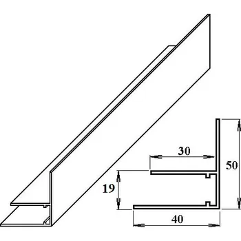 Průsvitná krytina LANIT PLAST Okrajový F-profil pro polykarbonátové desky 16 mm hliníkový 6 m