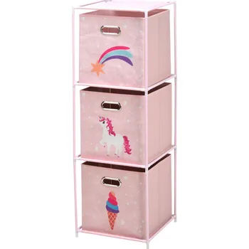 regál Storagesolutions Regál s textilními nádobami do dětského pokoje