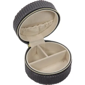 Home Styling Collection Malá šperkovnice, manšestr, Ø 8 cm, antracitová