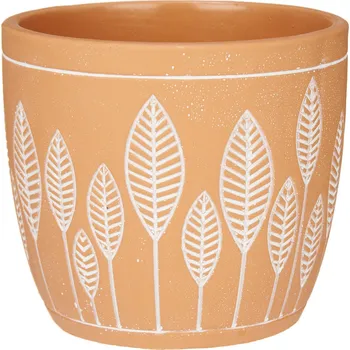 Květináč IBERGARDEN Obal na květináč LEAVES, terakota