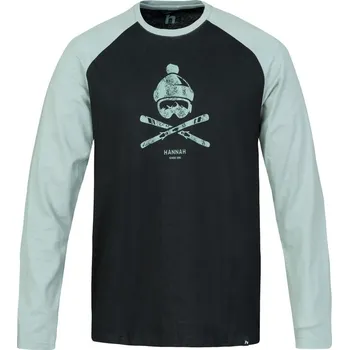 Pánské tričko tričko dlouhý rukáv pánské HANNAH HANES, anthracite/slate gray - S