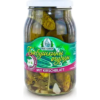 Omáčka Okurky s višnovým listem 440g Babuškiny