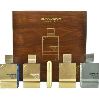 Unisex parfém Al Haramain Amber Oud Dárková kolekce EDP 4 x 60 ml a plnitelný flakon