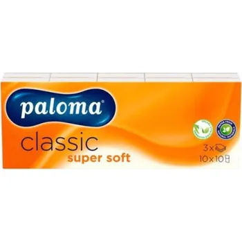 Papírový kapesník Paloma 3vrstvé papírové kapesníky Classic Super Soft, 10x 10 ks