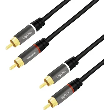 LogiLink CA1204 cinch audio kabel 2.0 m černá stíněný, barevně rozlišený