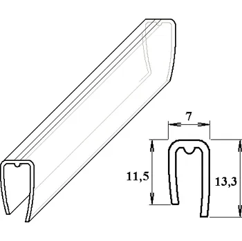 Průsvitná krytina LANIT PLAST Ukončovací U-profil pro polykarbonátové desky 4 mm polykarbonátový 2,1 m