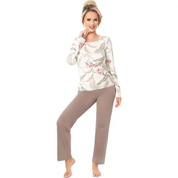 Dámské noční prádlo Dámské pyžamo Michelle long květinové XXL