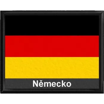 Textilie k potisku Pelisport Německá vlajka s textem tištěná Černý rámeček