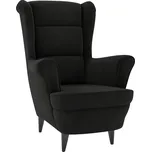 Křeslo ušák, relaxační, nohy tmavé, černá, NoBi ASTRID 231472486