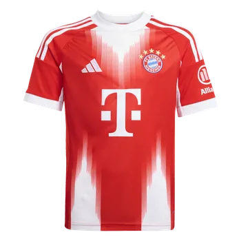Fotbal Adidas FC Bayern Mnichov domácí 2025/2026 červená/bílá UK Junior L