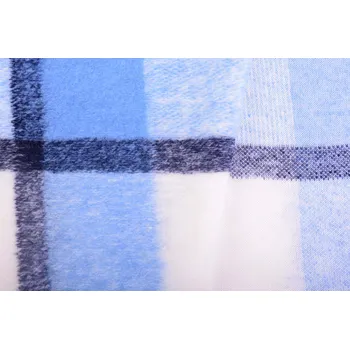 Vlněná kabátová látka se vzorem modré kostky GL084