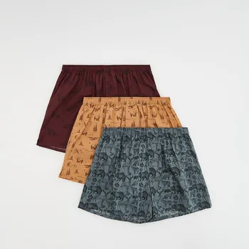 Pánské spodní prádlo Reserved - Sada 3 boxerek loose - hnědá - 089ES-83X - 089ES-83X-XXL