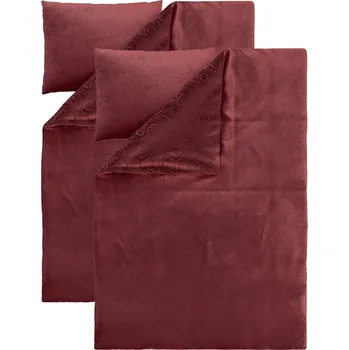 Povlečení LIVARNO® Sada plyšového ložního povlečení červené 140 x 200, 70 x 90 cm zipový uzávěr