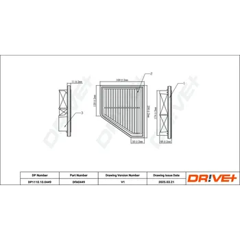 Vzduchový filtr Vzduchový filtr DRIVE+ DP1110.10.0449