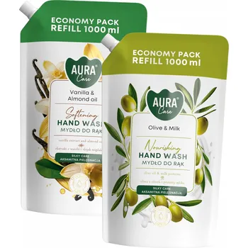 Mýdlo SADA Tekuté mýdlo BISPOL Aura Care 1000ml VANILKA MANDLE OLIVA 2 ks