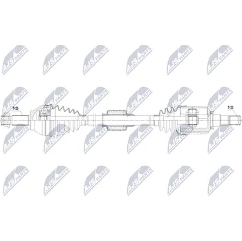 Hřídel nápravy Hnací hřídel NTY NPW-MG-005