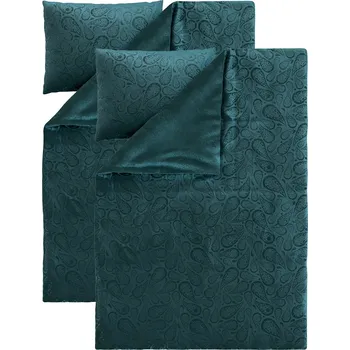 Povlečení LIVARNO® Sada plyšového ložního povlečení, 140 x 200 cm, 70 x 90 cm, zelená, 2dílná