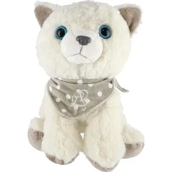 Hračka Teddies Kočka/Kočička sedící se šátkem plyš 22cm v sáčku 0+