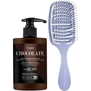 Barva na vlasy Barevný toner na vlasy Black Professional Crazy Toner - Chocolate (čokoládový) + kartáč zdarma + dárek zdarma